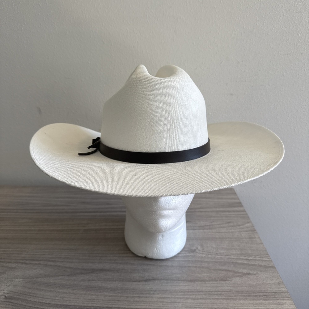 Gold Coast Sunwear Straw Cowboy Hat One Size Fits Most White Made in Mexico